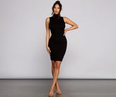 Majorly Chic Turtleneck Midi Dress